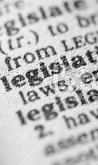 Closeup of a law textbook page, focused on legislation