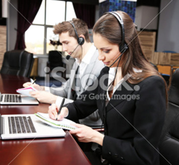 call center operators at work